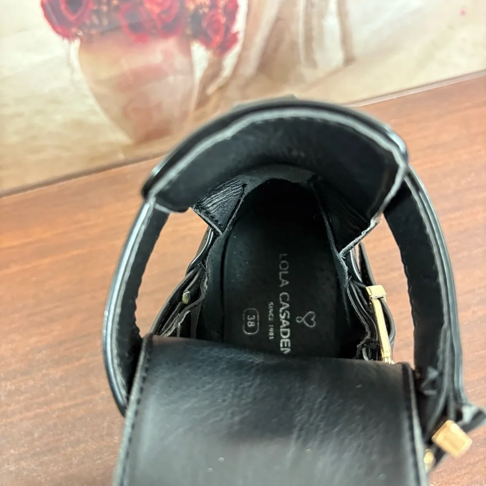 Lola Casademunt Buckle Anke Black Combat Boot - Picture 11 of 14